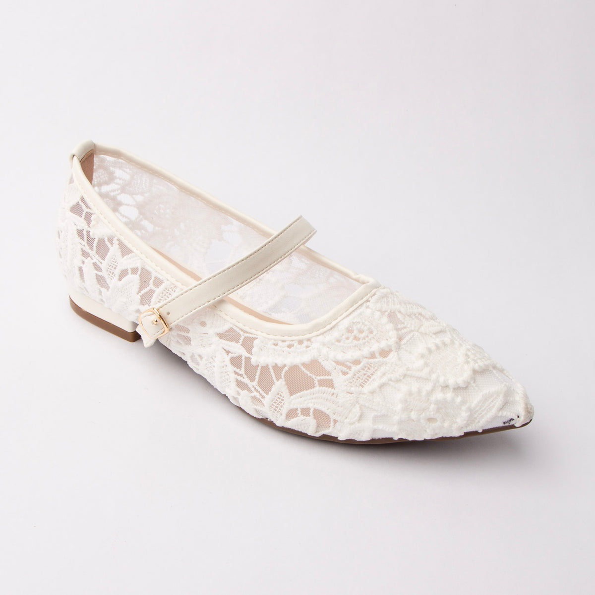 White Mary Janes for women, three-quarter view