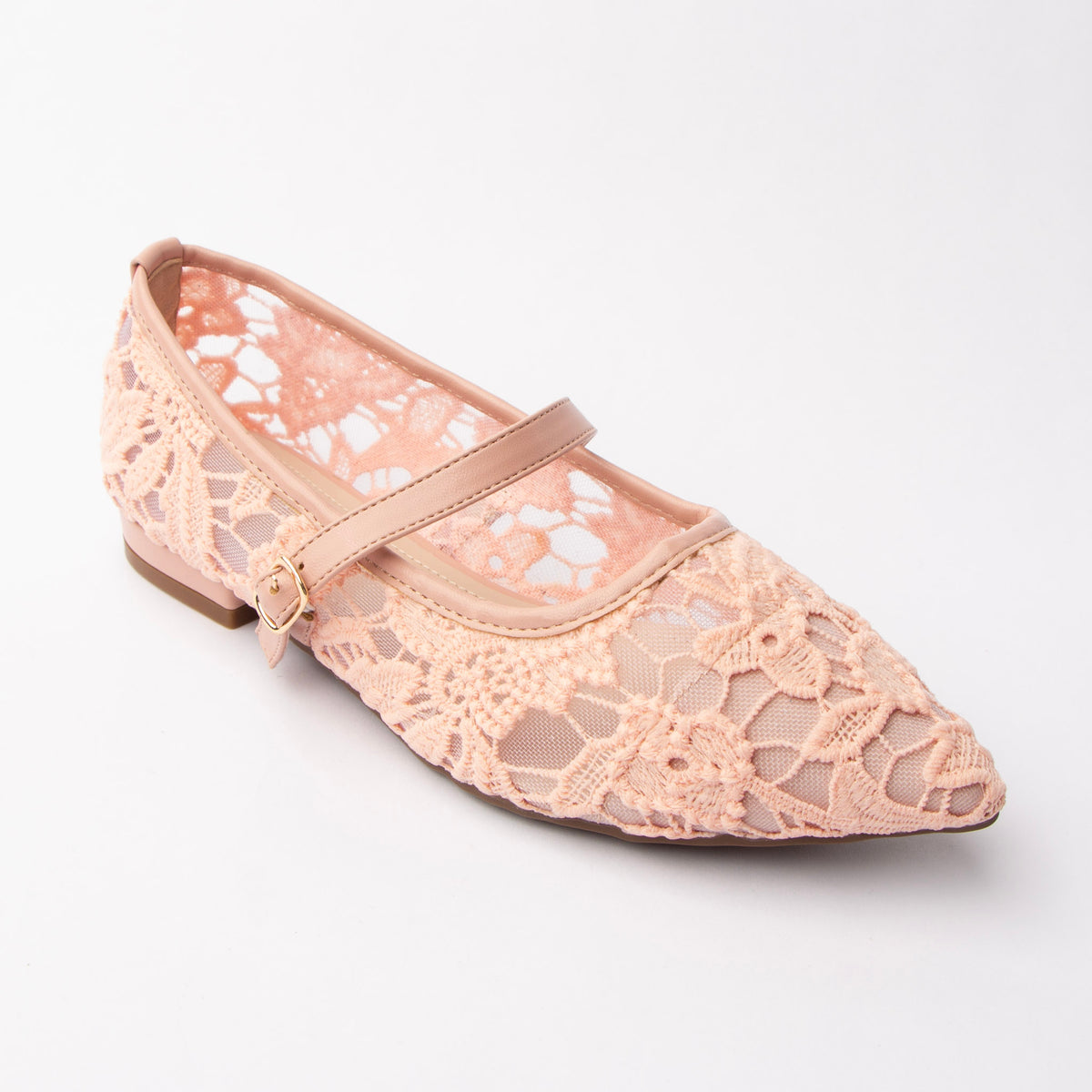 Pink Mary Janes for women, three-quarter view
