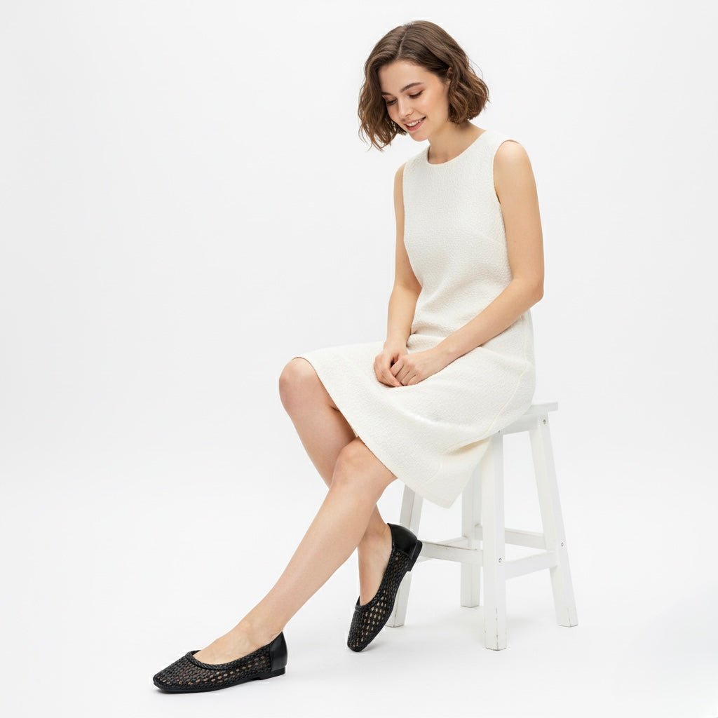 Woven Mesh - Black Flats Ballerinas - view 2