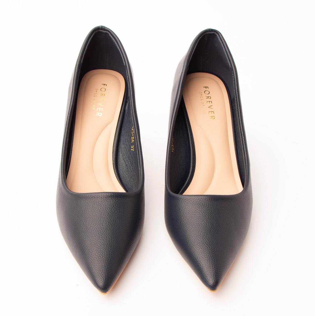 The Sculpted - Navy Blue Casual Heel styled for everyday wear
