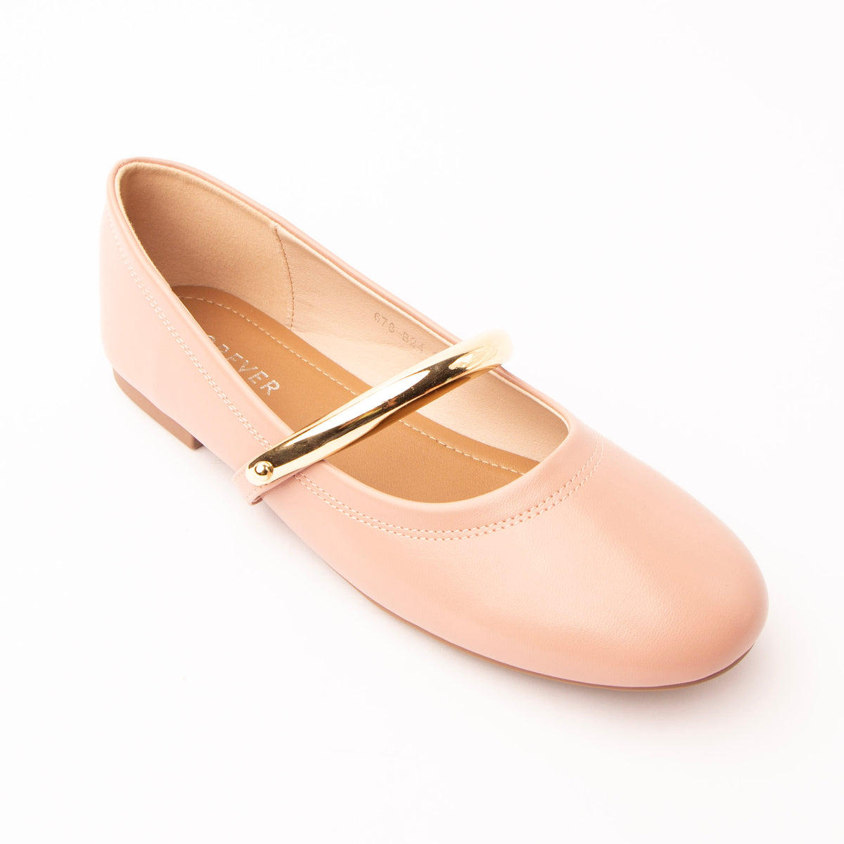 Pink flats for women, three-quarter view