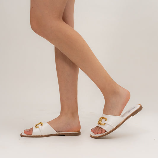 Let's Talk CTC - White Casual Flats
