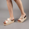 Cocooned In Comfort - Beige Casual Platform Heel