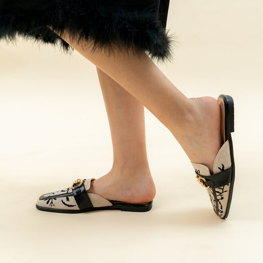 My Subtle Panache - Black Casual Mules