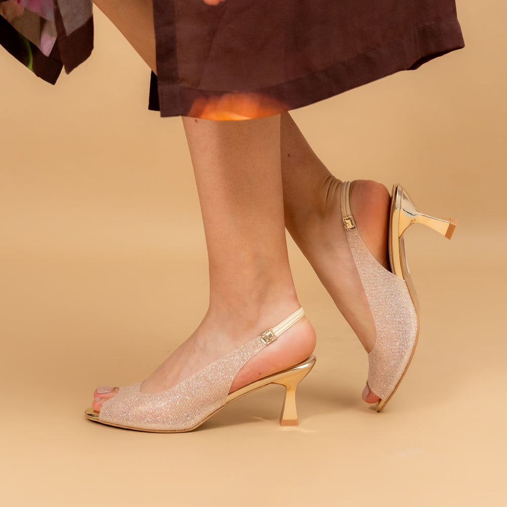 Gold Party Kitten Heels Trary Kitten Heels For Women Closed