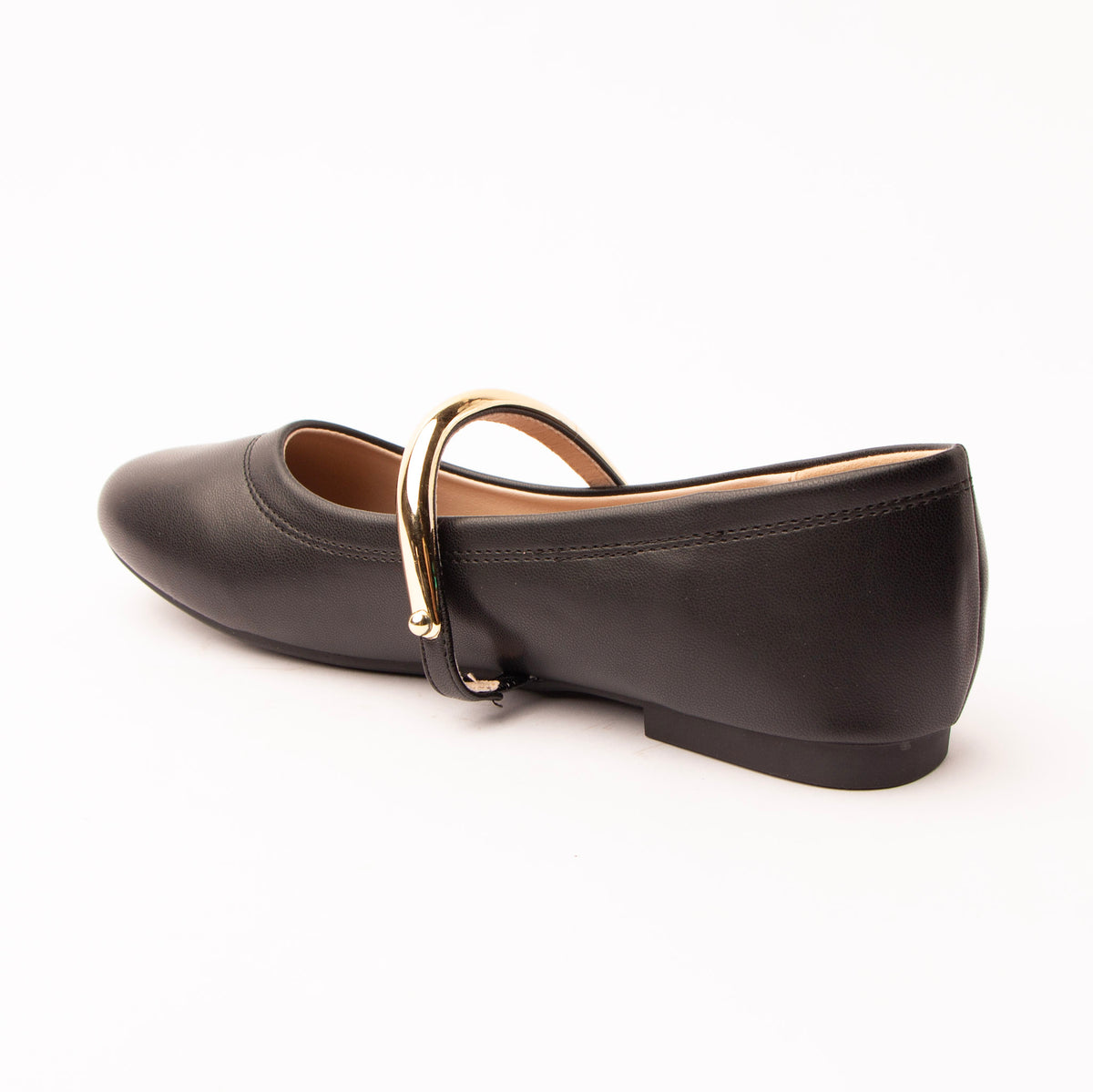 Black flats for women, back view