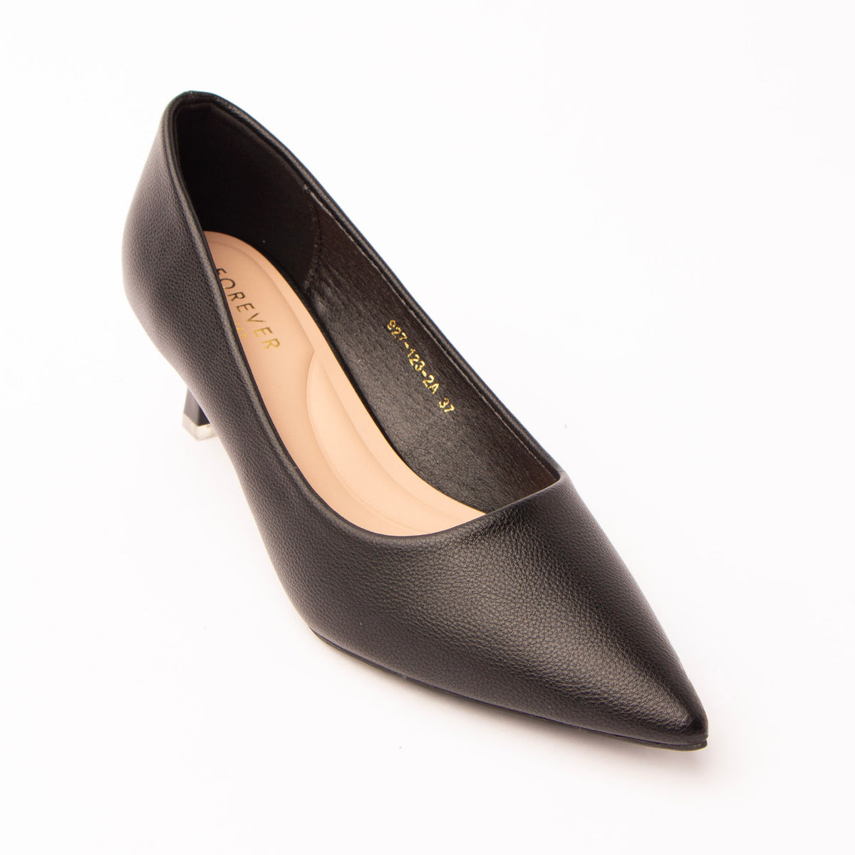 Black pointed kitten heels for women - Forever Shoe Bazar