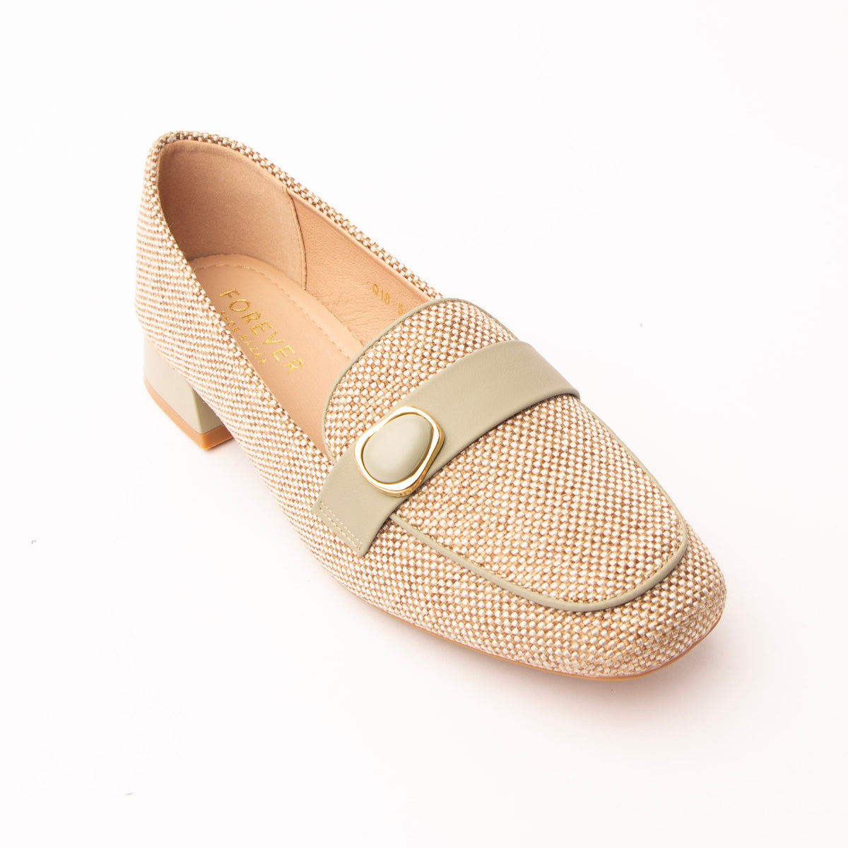 Green woven loafers for women - Forever Shoe Bazar