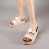Cocooned In Comfort - Beige Casual Platform Heel
