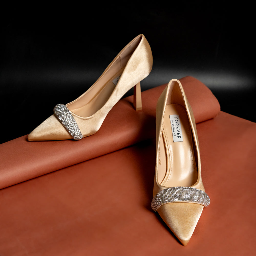 Lead The Drama - Gold Partywear Heels - view 9