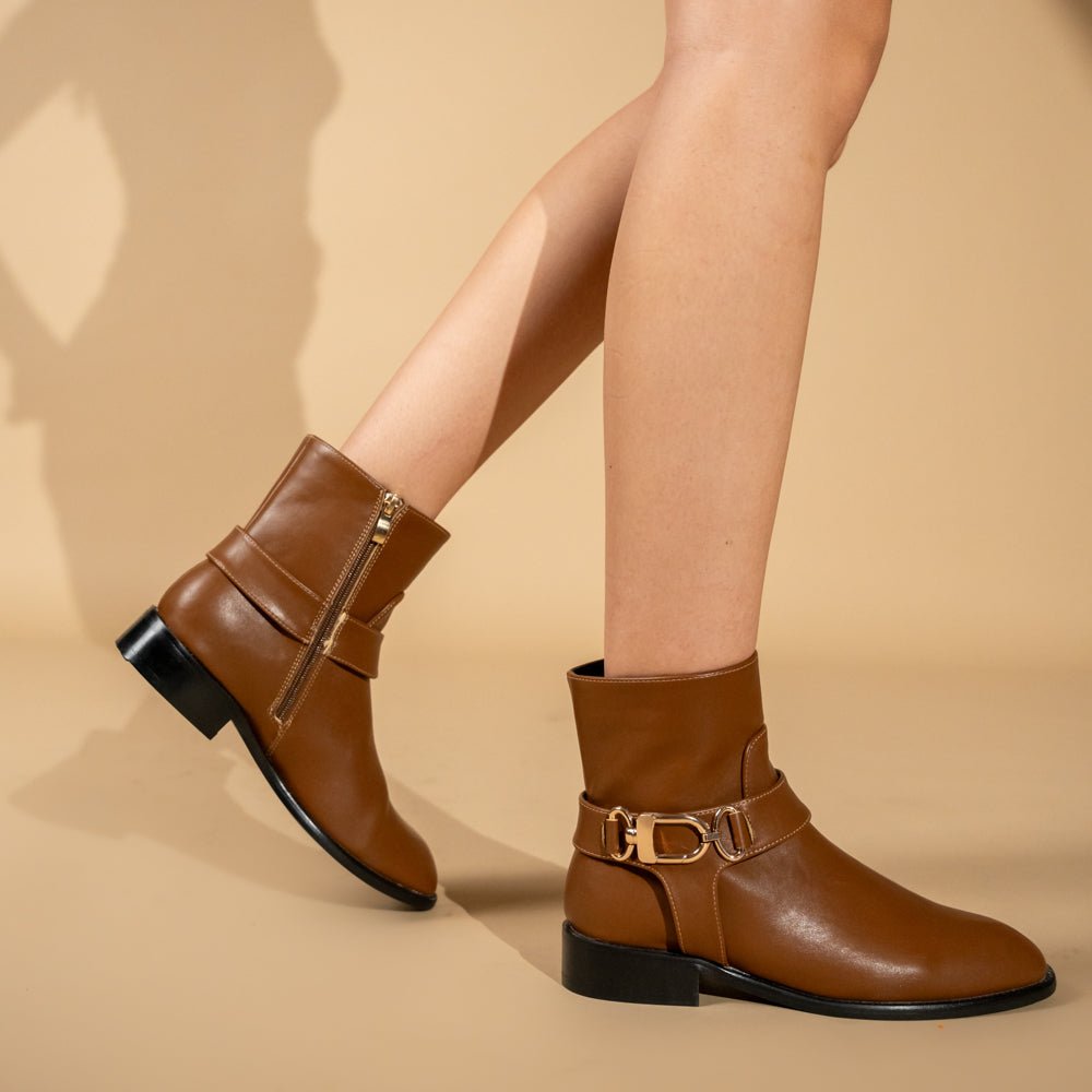 Opal Grace - Brown Modern Belted Boots - view 6