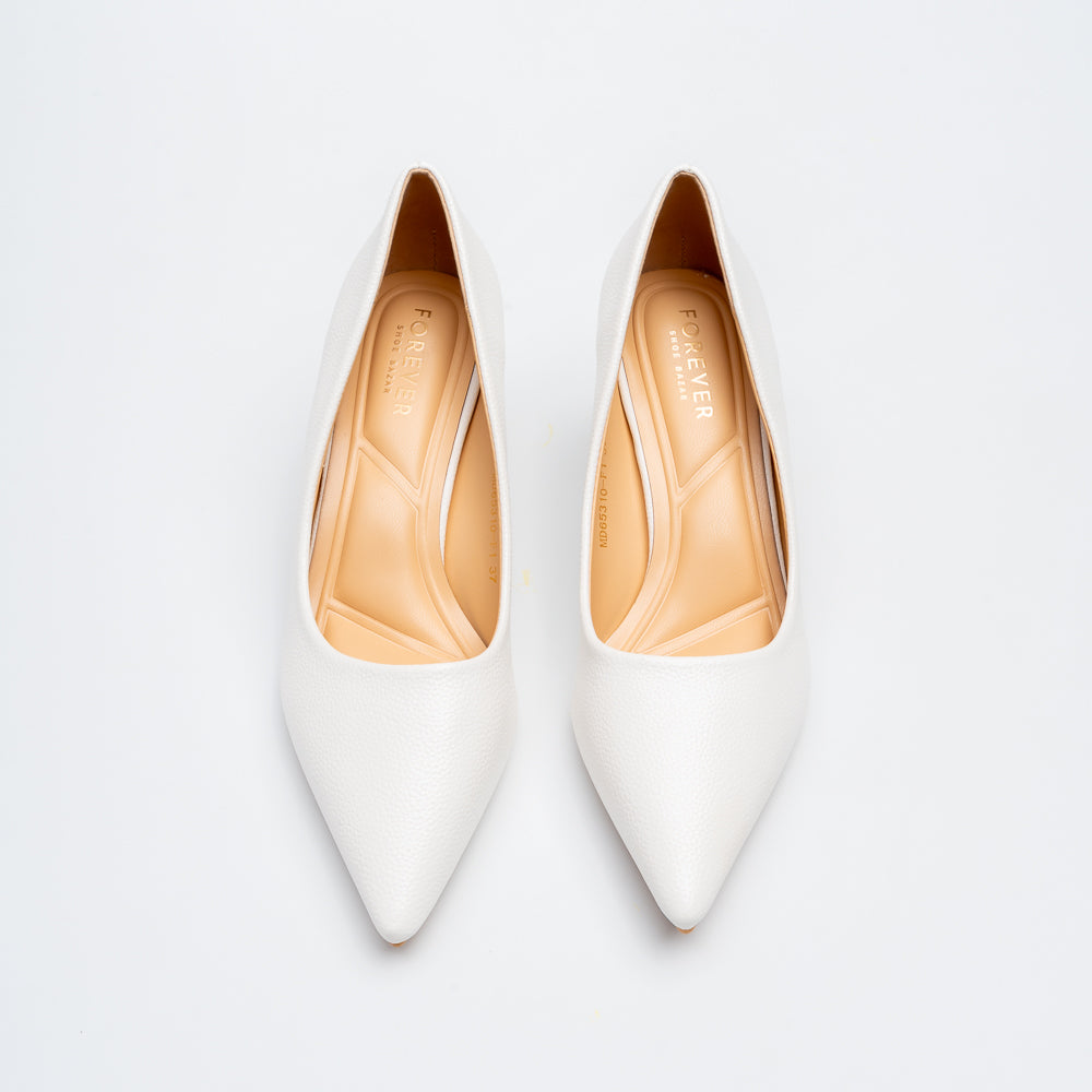 Celeste Classic Pointed Toe Pumps - White - view 3