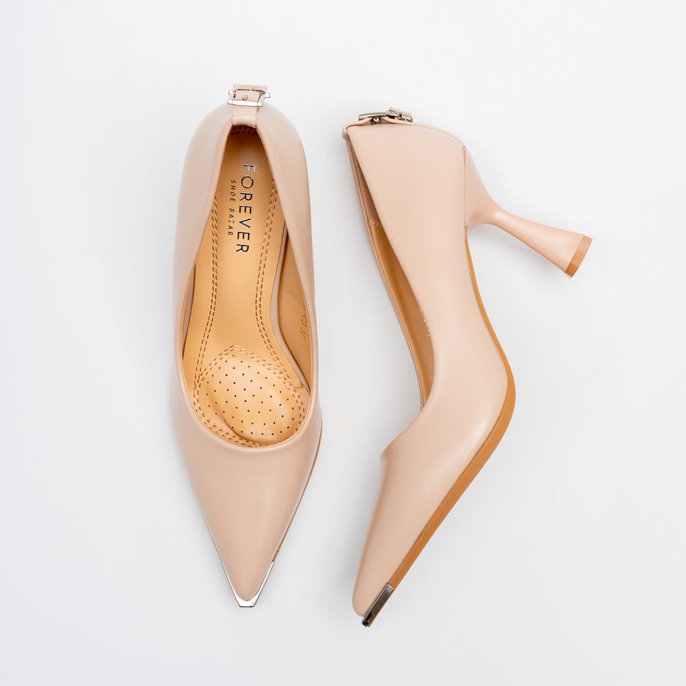 Apex Pointed Toe Heels - Beige - view 4