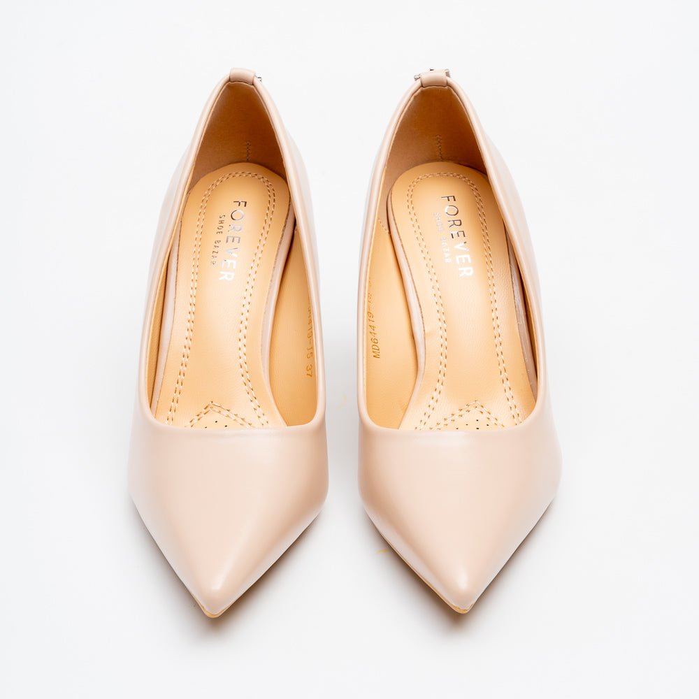 Signature Pointed Toe Pumps - Beige - view 3
