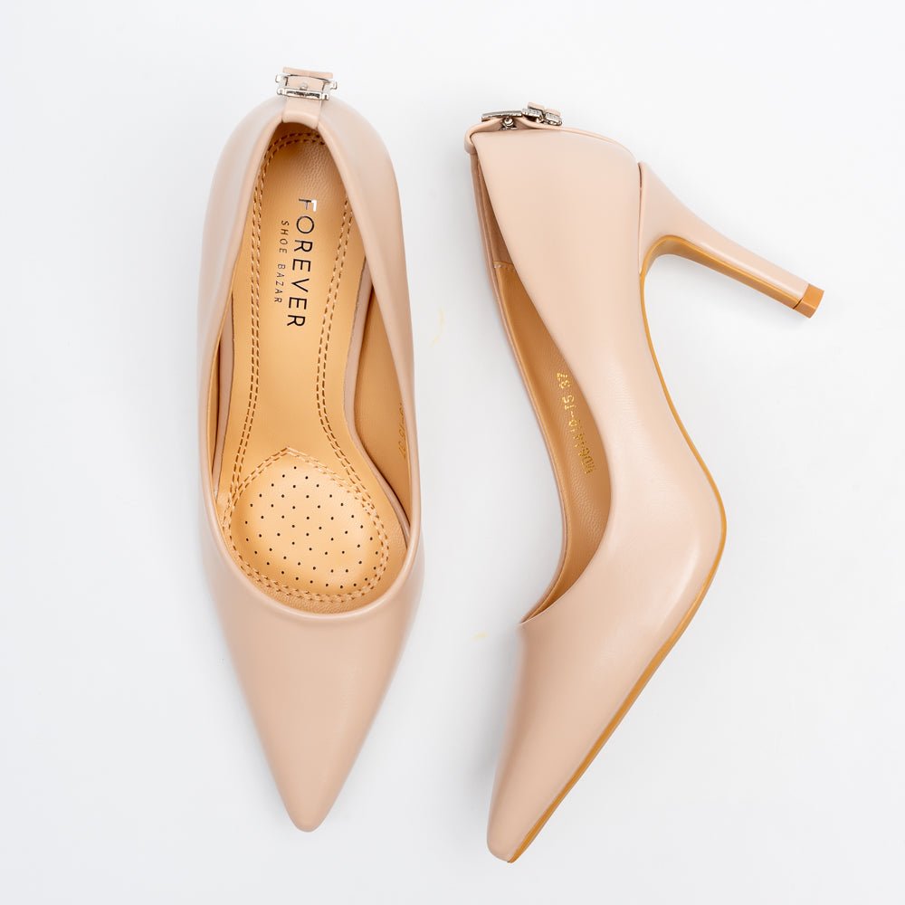 Signature Pointed Toe Pumps - Beige - view 4