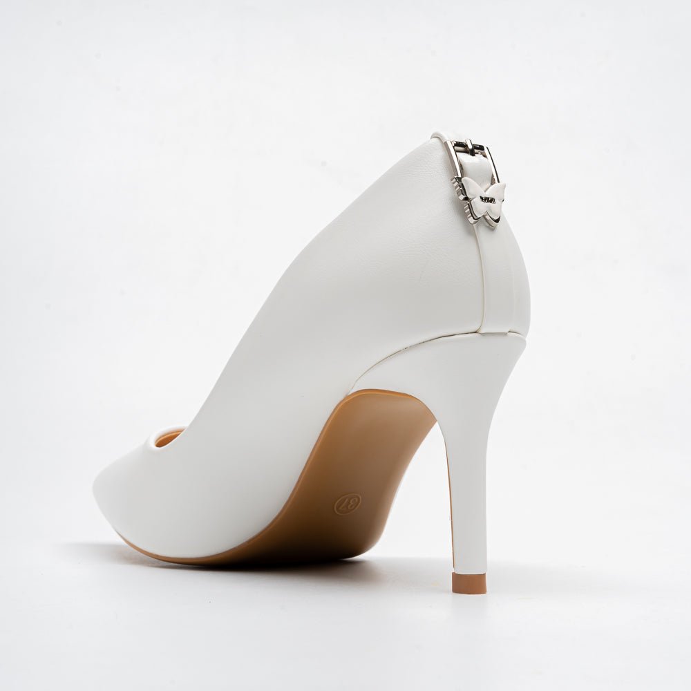 Signature Pointed Toe Pumps - White - view 5