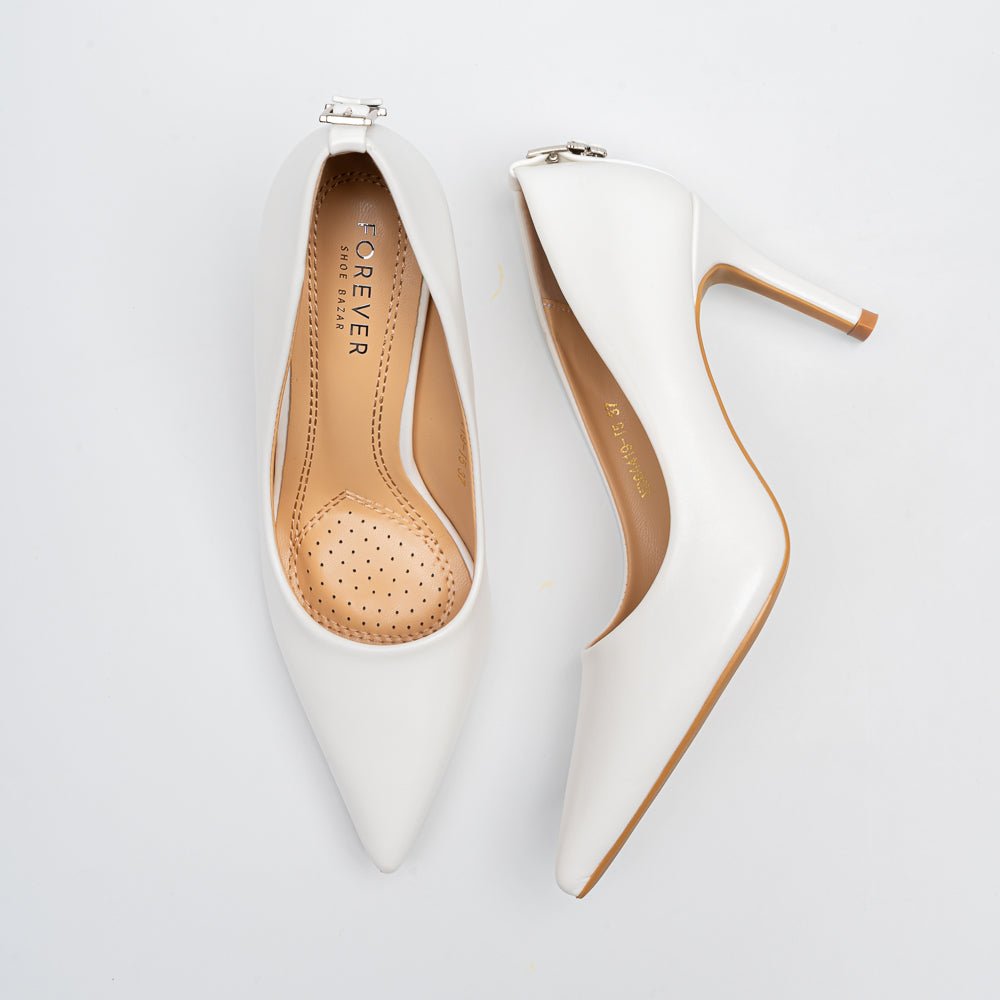 Signature Pointed Toe Pumps - White - view 4
