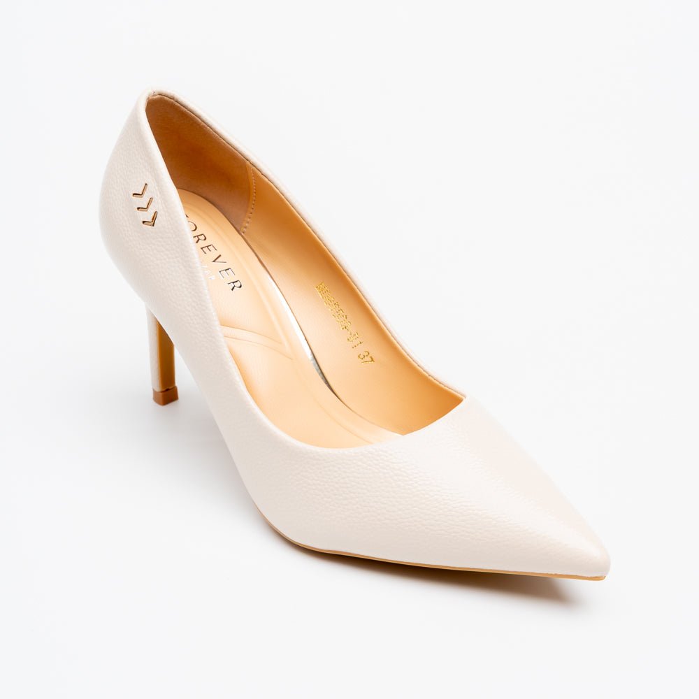 Milano Classic Pointed Toe Pumps - Beige - view 2