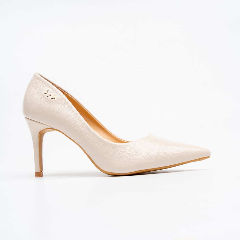 Milano Classic Pointed Toe Pumps - Beige