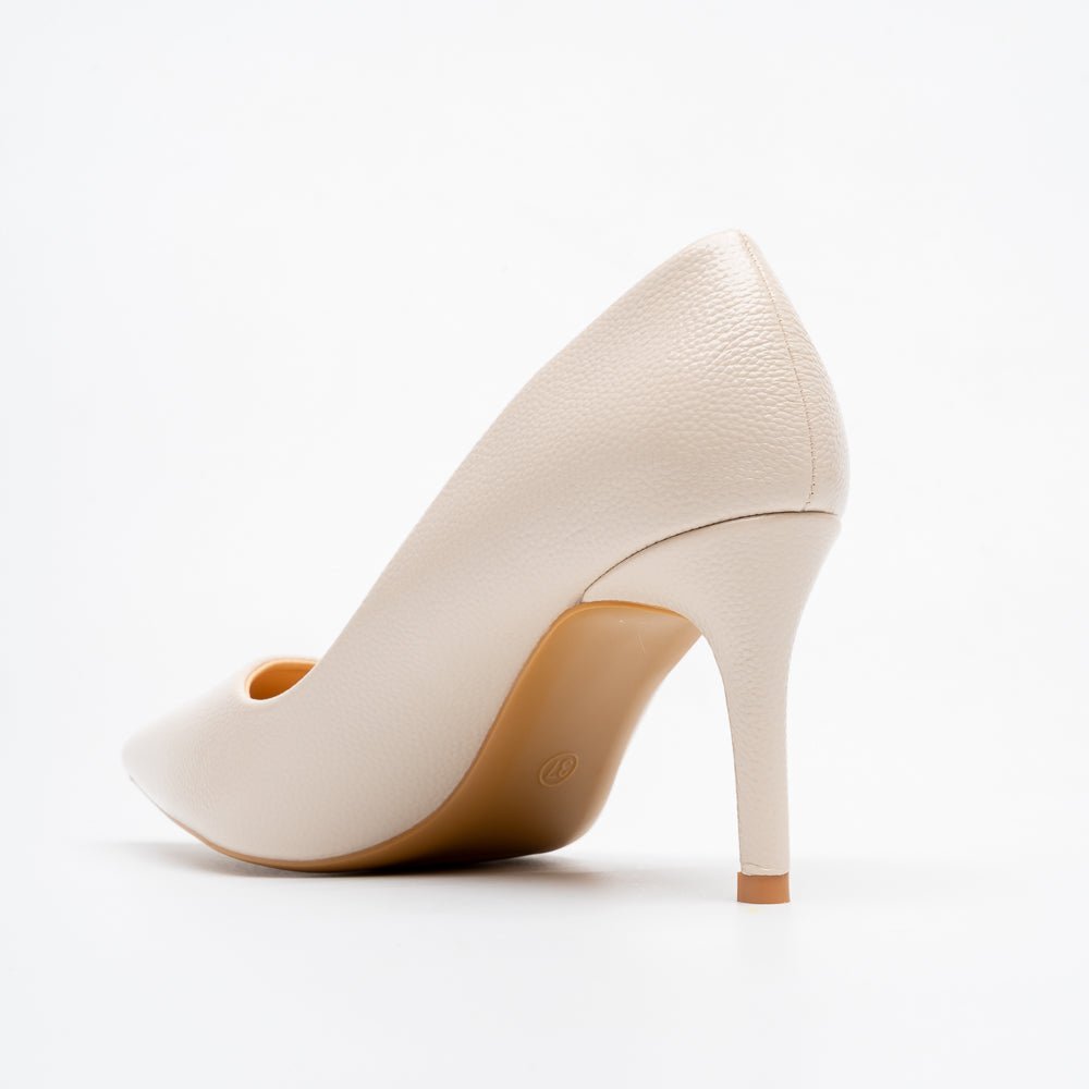 Milano Classic Pointed Toe Pumps - Beige - view 5