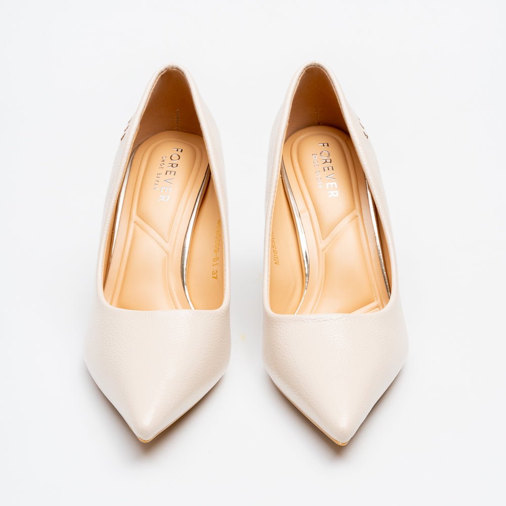 Milano Classic Pointed Toe Pumps - Beige - view 3