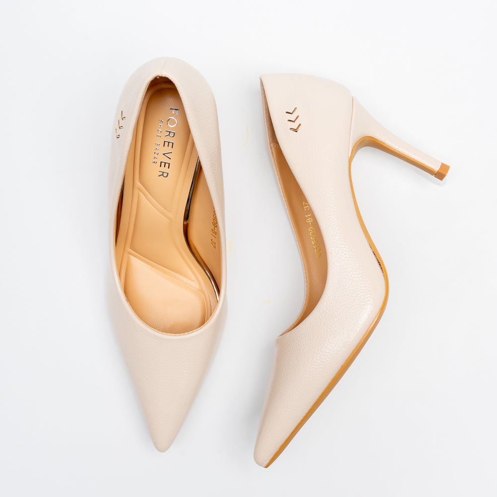 Milano Classic Pointed Toe Pumps - Beige - view 4