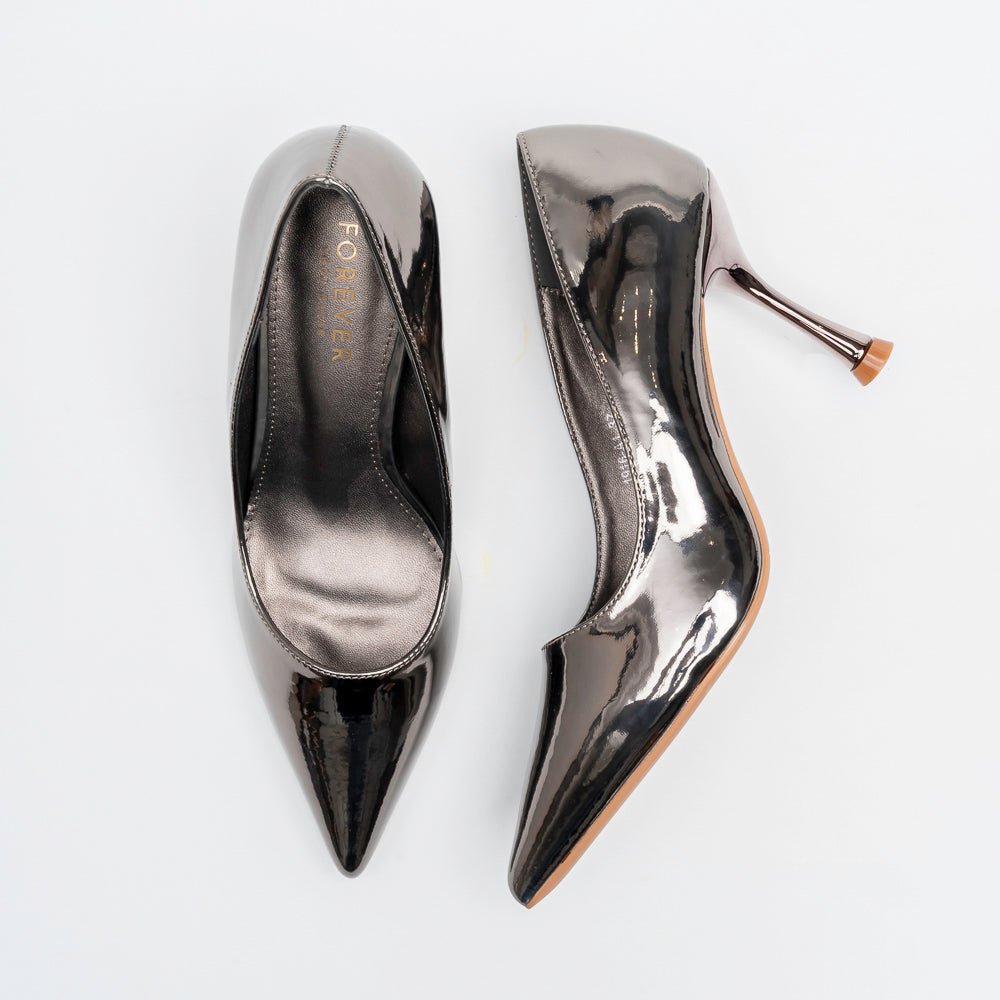 Noir Classic - Gun Metal Patent Pointed Pump - view 5