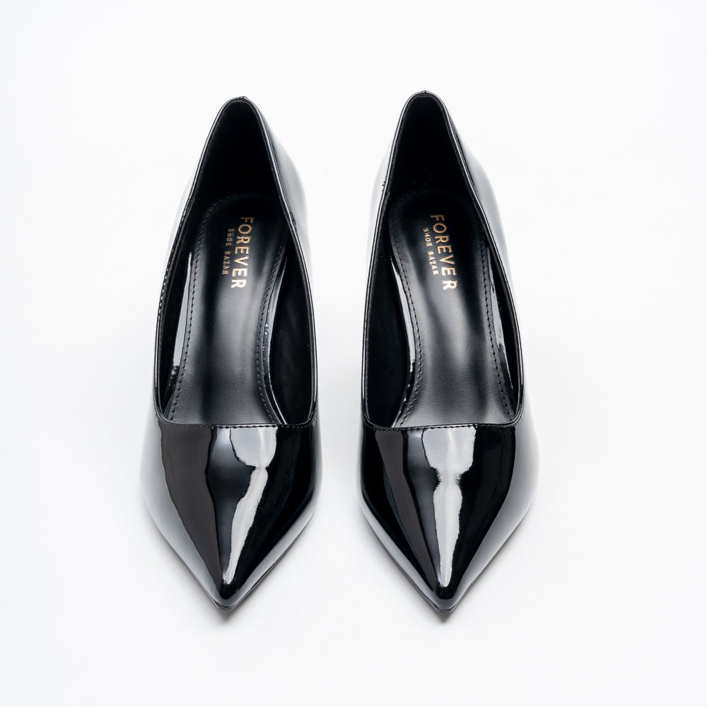 Noir Classic - Black Patent Pointed Pump - view 3