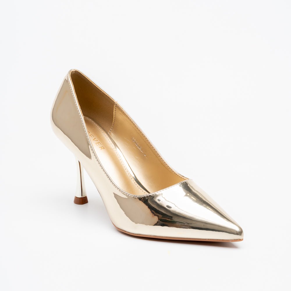 Noir Classic - Gold Patent Pointed Pump - view 2