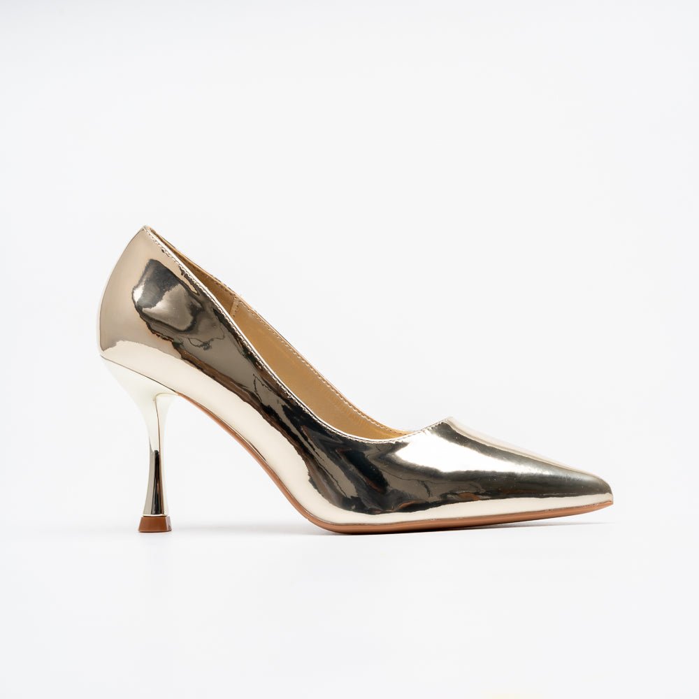Noir Classic - Gold Patent Pointed Pump