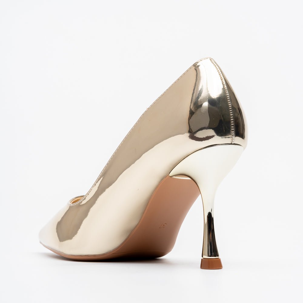 Noir Classic - Gold Patent Pointed Pump - view 5