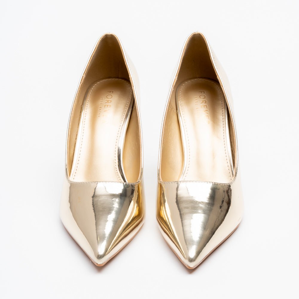 Noir Classic - Gold Patent Pointed Pump - view 3