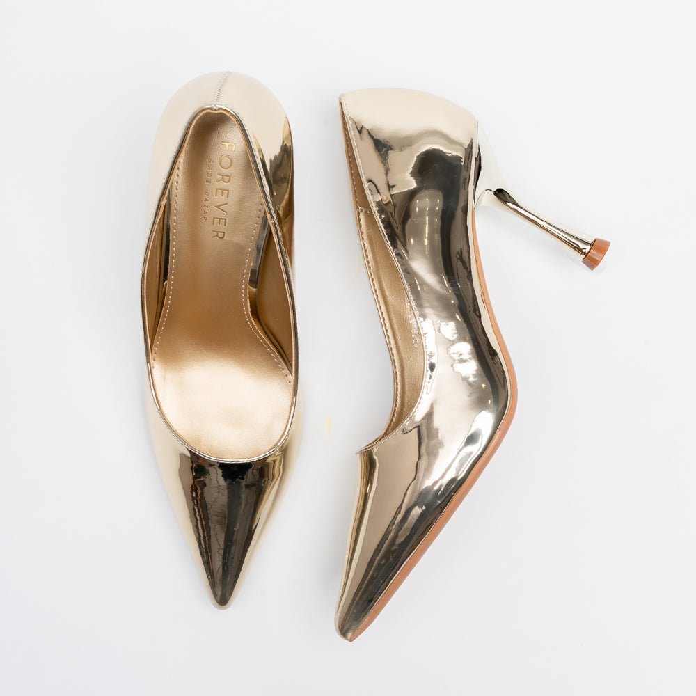 Noir Classic - Gold Patent Pointed Pump - view 4