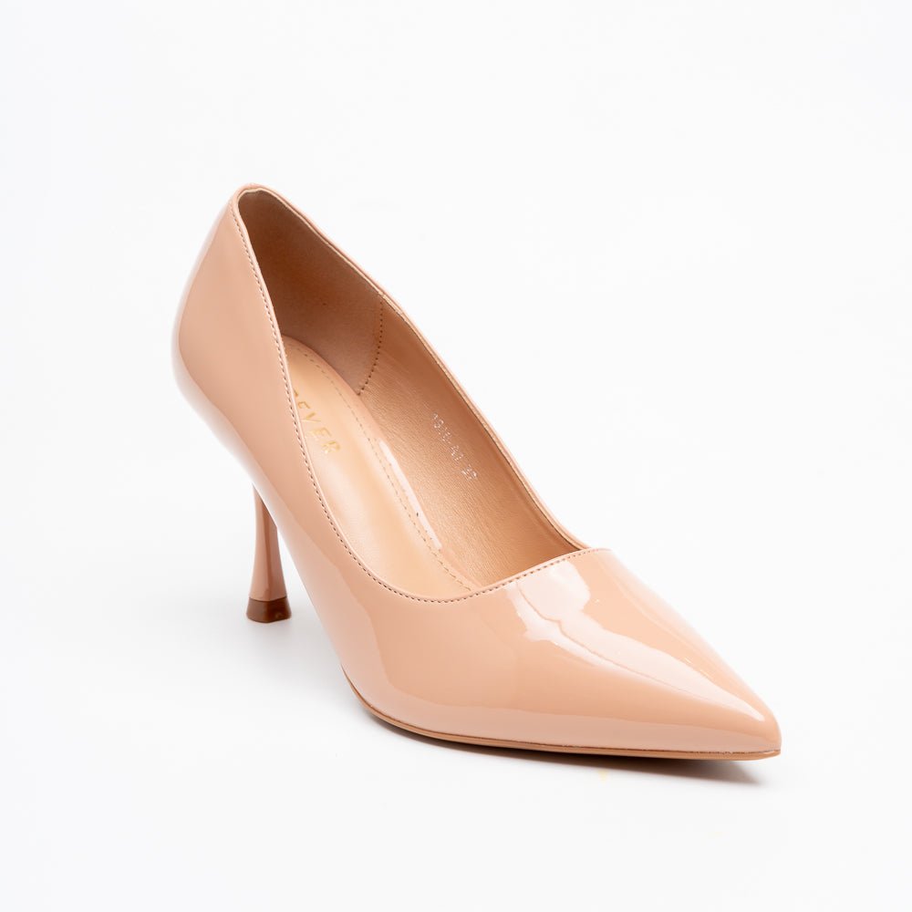 Noir Classic - Beige Patent Pointed Pump - view 2