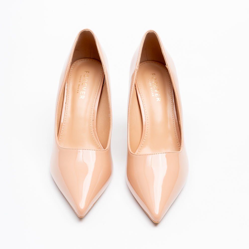 Noir Classic - Beige Patent Pointed Pump - view 3