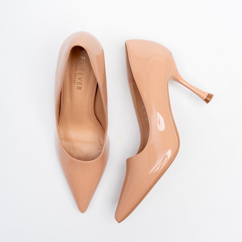 Noir Classic - Beige Patent Pointed Pump - view 4