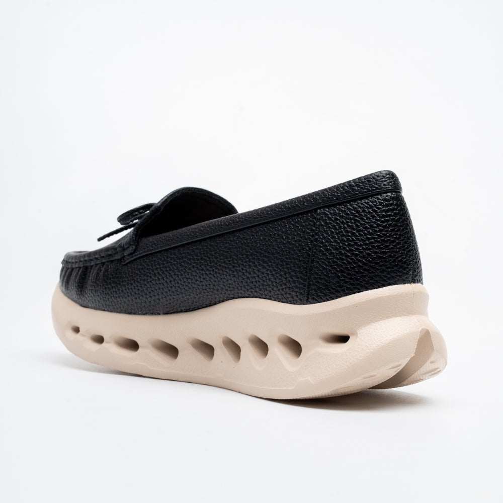Perforated Posh - Black Loafers - view 5
