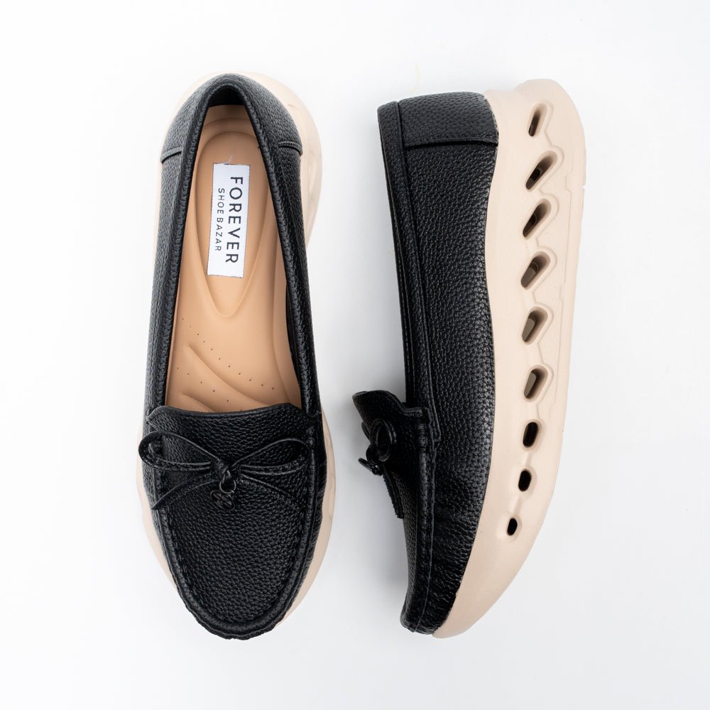Perforated Posh - Black Loafers - view 4