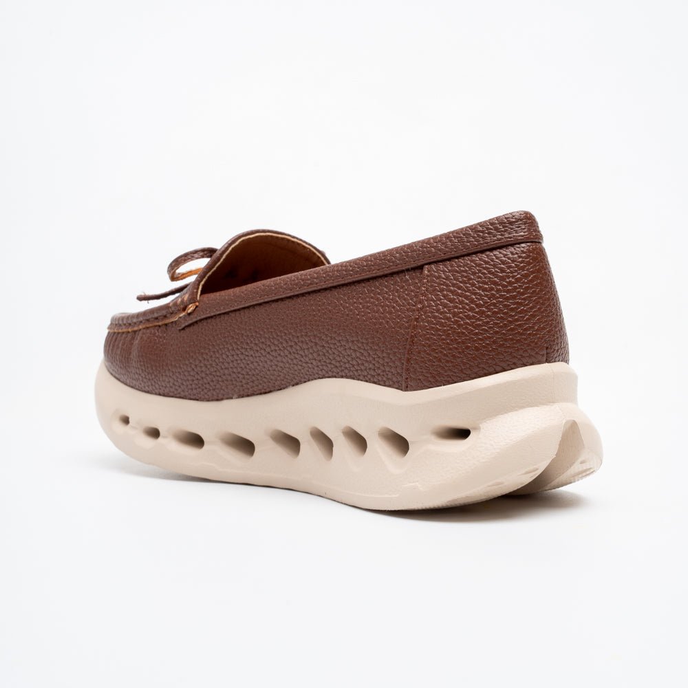 Perforated Posh - Brown Loafers - view 5