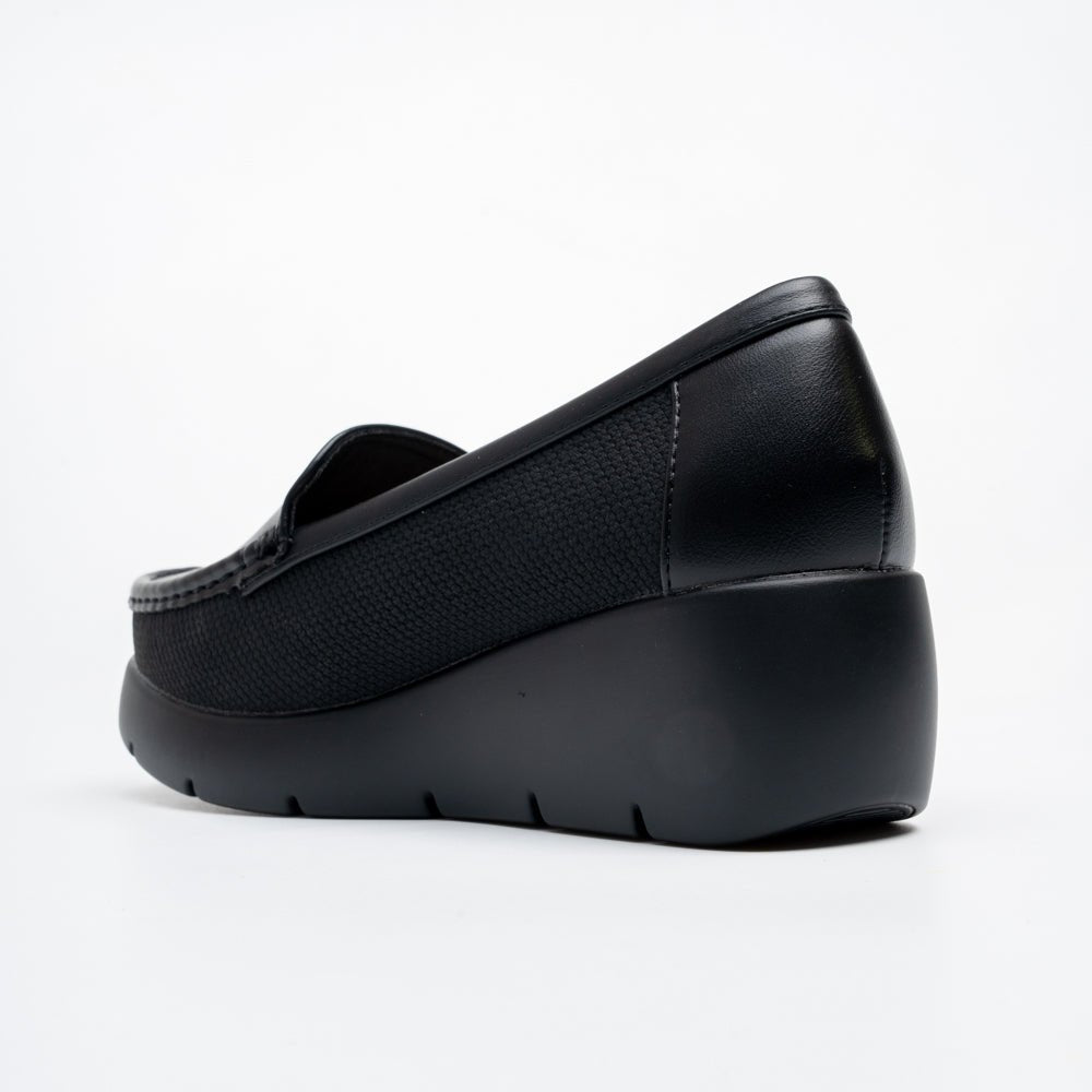 Orlana Comfort Wedge Loafers - Black - view 5