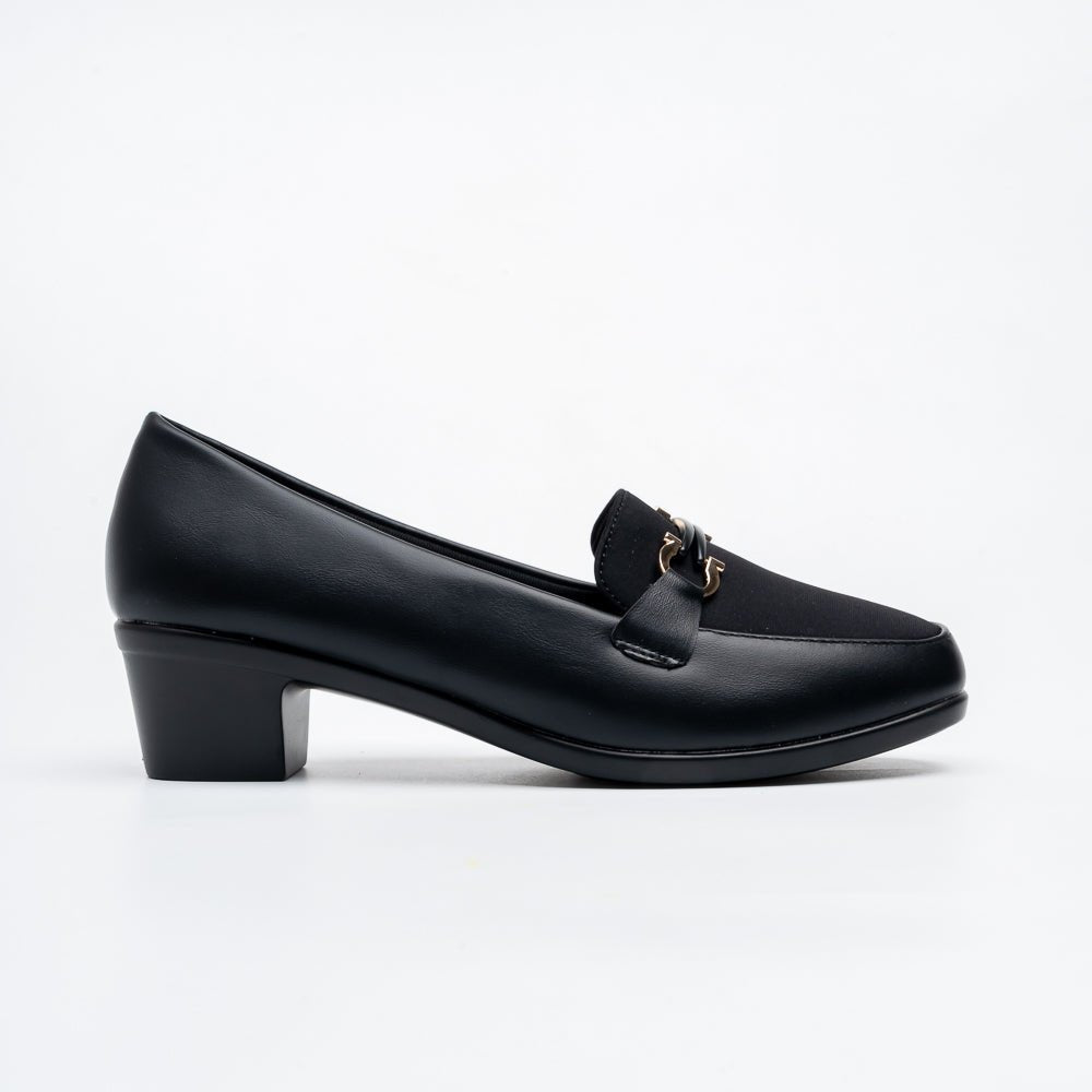 Montara Horsebit Loafer Heels - Black