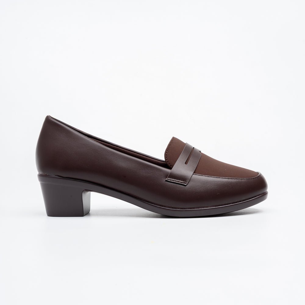 Torvina Office Penny Loafer Heels - Coffee
