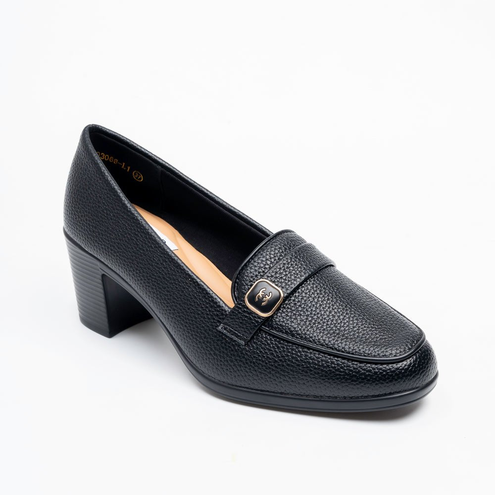 Cavina Strap Loafer Heels - Black - view 2