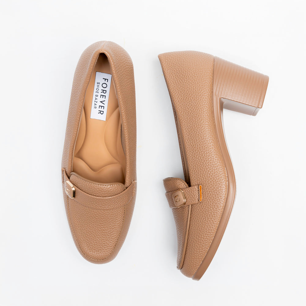 Cavina Strap Loafer Heels - Khaki - view 4