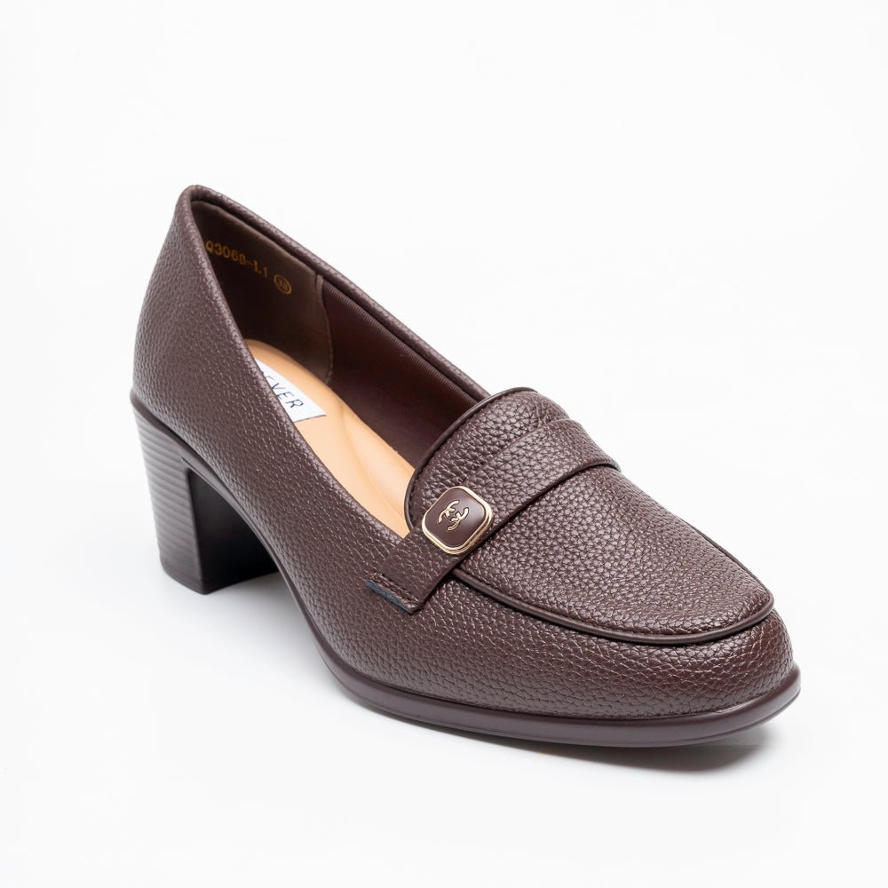 Cavina Strap Loafer Heels - Coffee - view 2