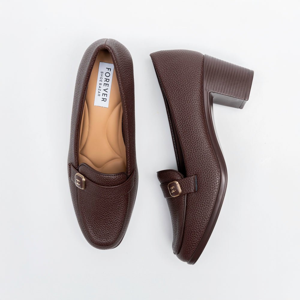 Cavina Strap Loafer Heels - Coffee - view 4