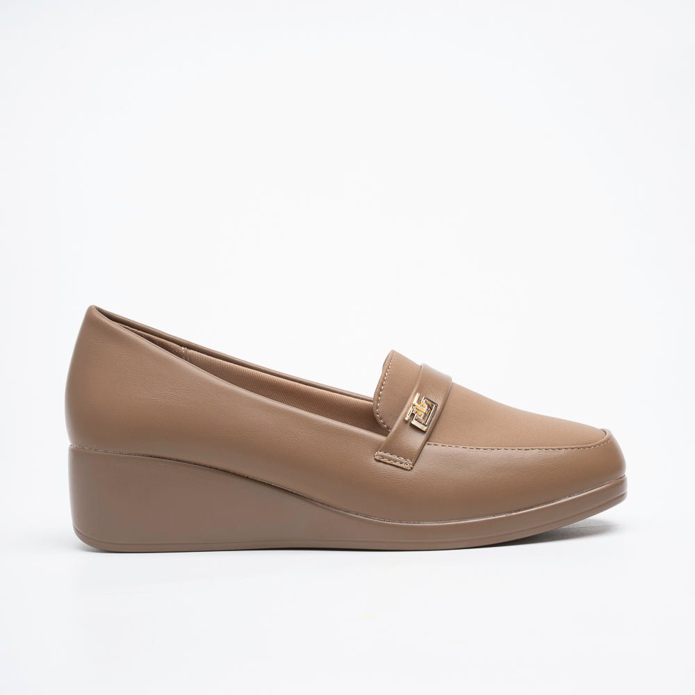 Arlena Comfort Wedge Loafers - Khaki
