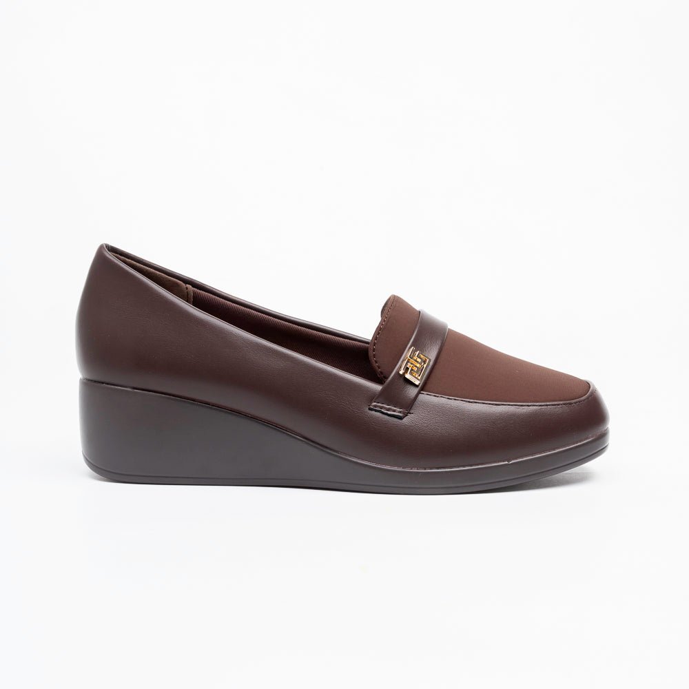 Arlena Comfort Wedge Loafers - Coffee