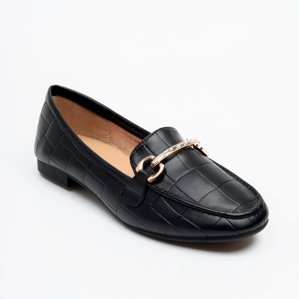 Bellagio Croc Bit Loafers - Black - view 3