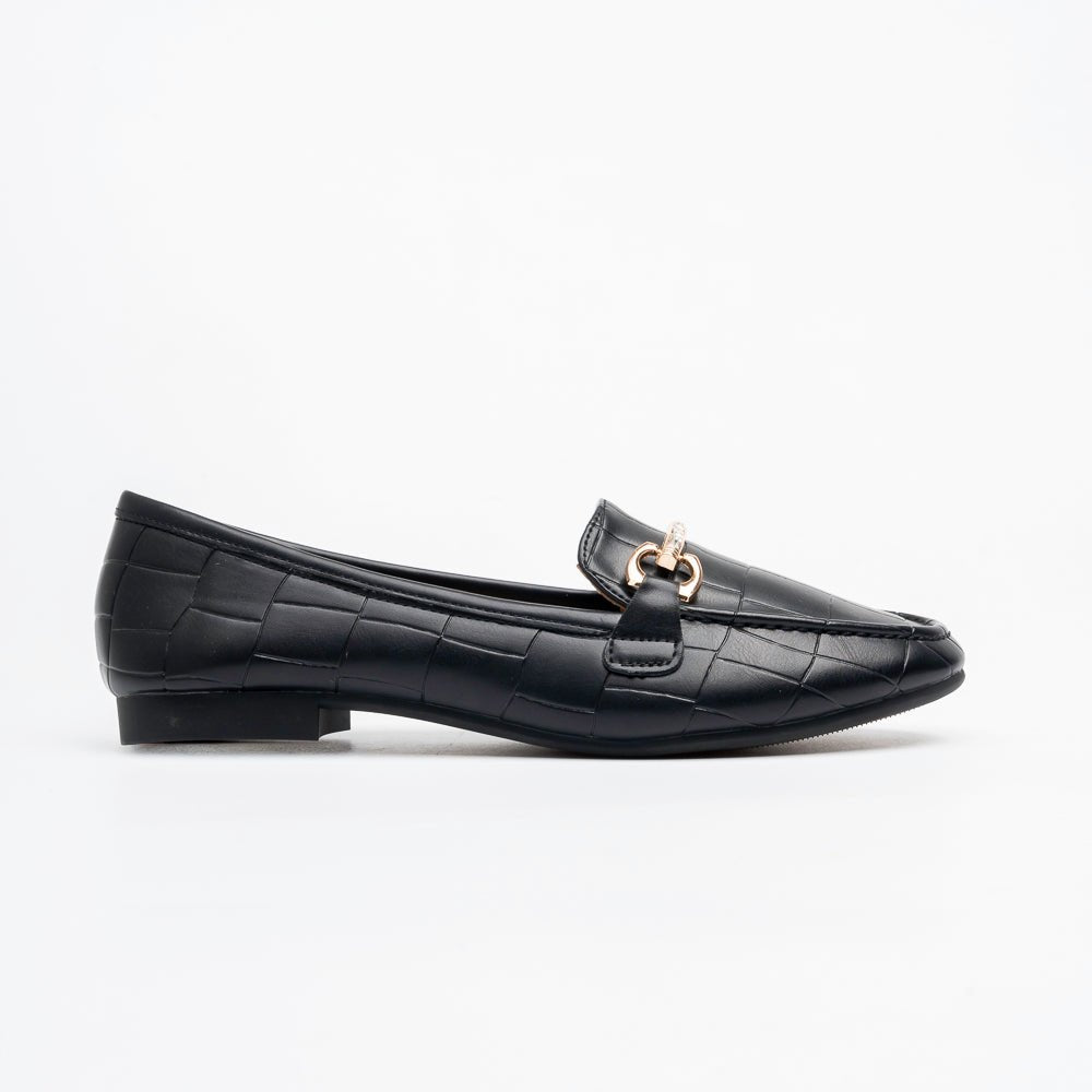 Bellagio Croc Bit Loafers - Black - view 2
